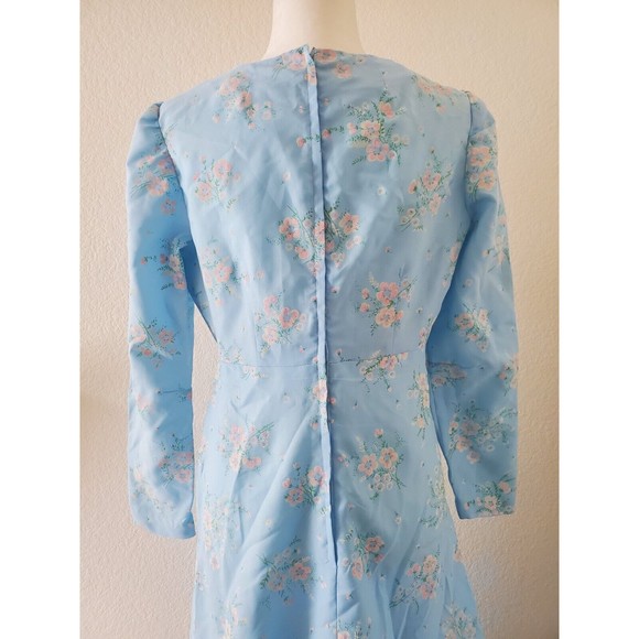 VTG Women's Size M/L Boho Hippie Handmade Floral Long Sleeve Maxi Dress … - Picture 7 of 9